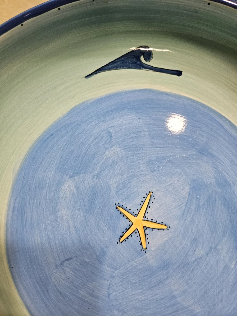 Large Sea Life Ceramic Pasta Serving Bowl